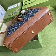 Forubags Gucci Jackie 1961 Medium Tote Bag Denim/Brown Leather - 649016 – 30x24x12cm - 2