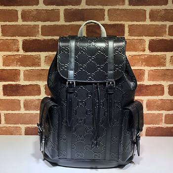 Forubags Gucci GG Embossed Backpack Black - 625770 – 41×34×12cm