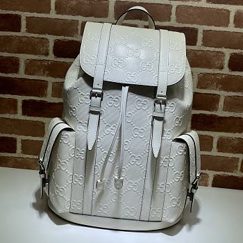 Forubags Gucci GG Embossed Backpack White - 625770 – 41×34×12cm