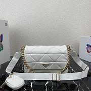 Forubags Prada System Nappa Leather Patchwork Bag White - 1BD291 –28×18x7.5 cm - 1