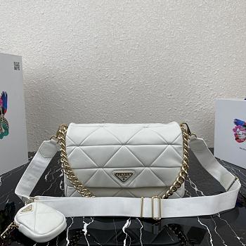 Forubags Prada System Nappa Leather Patchwork Bag White - 1BD291 –28×18x7.5 cm