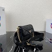 Forubags Prada System Nappa Leather Patchwork Mini Bag Black - 1BD292 –21×16x7 cm - 5