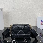 Forubags Prada System Nappa Leather Patchwork Mini Bag Black - 1BD292 –21×16x7 cm - 4