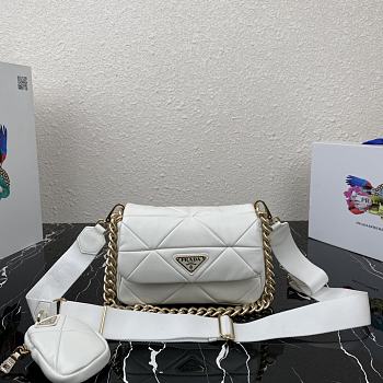 Forubags Prada System Nappa Leather Patchwork Mini Bag White - 1BD292 –21×16x7 cm