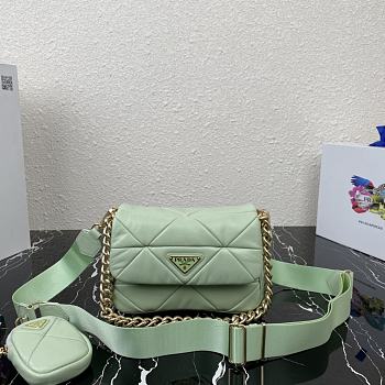 Forubags Prada System Nappa Leather Patchwork Mini Bag Mint - 1BD292 –21×16x7 cm