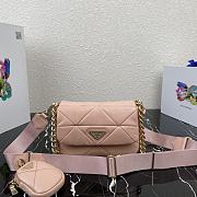 Forubags Prada System Nappa Leather Patchwork Mini Bag Pink - 1BD292 –21×16x7 cm - 1