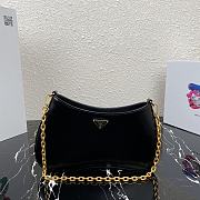 Forubags Prada Leather Chain Hobo Bag Black - 1BC148 –25.5×15.5x4 cm - 1