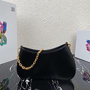 Forubags Prada Leather Chain Hobo Bag Black - 1BC148 –25.5×15.5x4 cm - 5