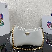 Forubags Prada Leather Chain Hobo Bag White - 1BC148 –25.5×15.5x4 cm - 1