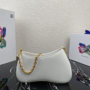 Forubags Prada Leather Chain Hobo Bag White - 1BC148 –25.5×15.5x4 cm - 4