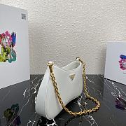 Forubags Prada Leather Chain Hobo Bag White - 1BC148 –25.5×15.5x4 cm - 6