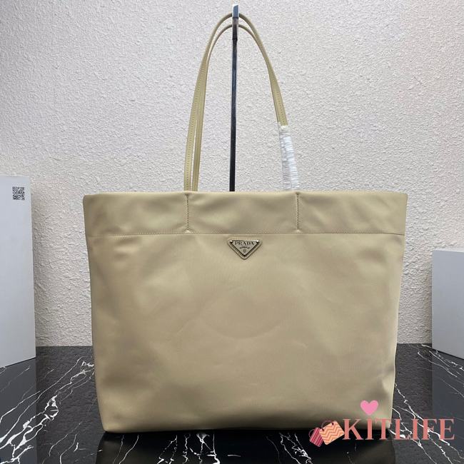 Forubags Prada Re-Nylon and Saffiano Leather Tote Bag Desert Beige - 1BG107 – 40×34x16 cm - 1