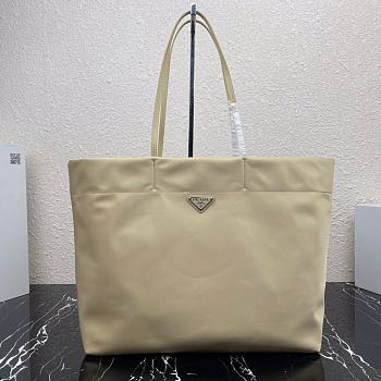 Forubags Prada Re-Nylon and Saffiano Leather Tote Bag Desert Beige - 1BG107 – 40×34x16 cm