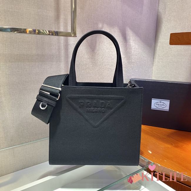 Forubags Prada Drill Tote Bag Black - 1BG382 – 26×23.5x9 cm - 1