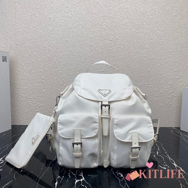 Forubags Prada Medium Nylon Backpack White - 1BZ811 – 32×30x15 cm - 1