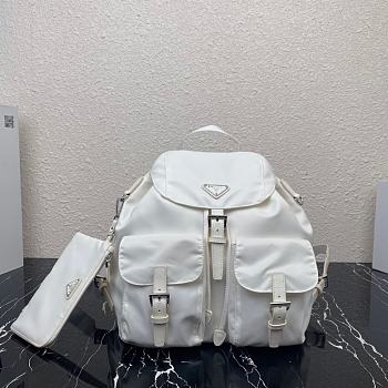 Forubags Prada Medium Nylon Backpack White - 1BZ811 – 32×30x15 cm