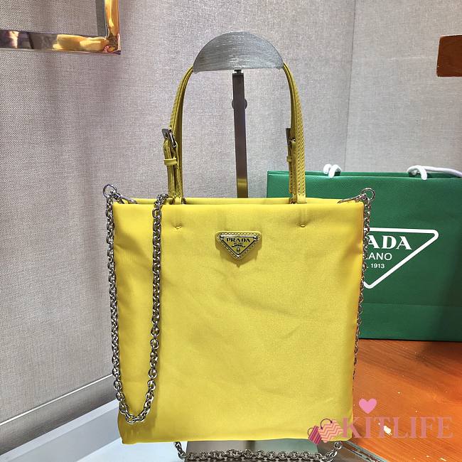 Forubags Prada Nylon Leather Handbag Yellow - 1BA252 – 22×23 cm - 1