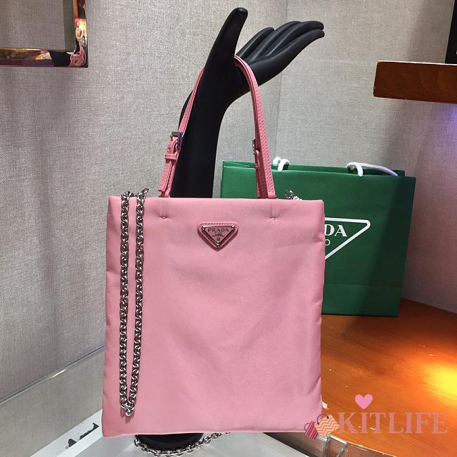 Forubags Prada Nylon Leather Handbag Pink - 1BA252 – 22×23 cm - 1