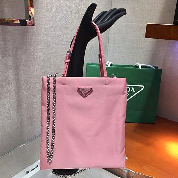 Forubags Prada Nylon Leather Handbag Pink - 1BA252 – 22×23 cm