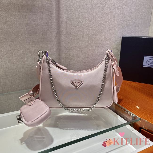 Forubags Prada Re-Edition 2005 Nylon Shoulder Bag Cornflower Pink - 1BH204 – 22x12×6 cm - 1
