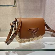 Forubags Prada Raffia and Leather Shoulder Bag - 1BD243 – 20x15×6.5 cm - 4