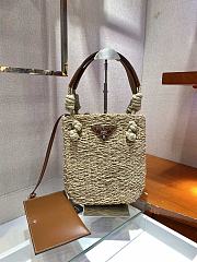 Forubags Prada Corn Husk and Leather Tote - 1BG327 – 23x26×5 cm - 1