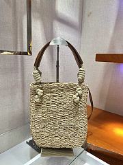 Forubags Prada Corn Husk and Leather Tote - 1BG327 – 23x26×5 cm - 3