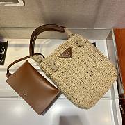 Forubags Prada Corn Husk and Leather Tote - 1BG327 – 23x26×5 cm - 4