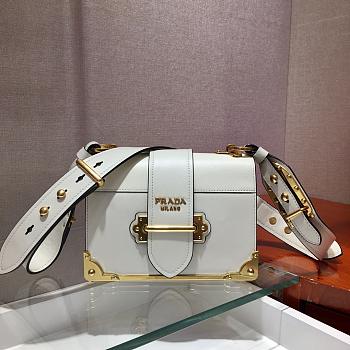 Forubags Prada Cahier Leather Bag White - 1BD045 – 19x14×9 cm