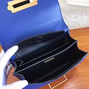 Forubags Prada Cahier Leather Bag Sea Blue/ Black - 1BD045 – 19x14×9 cm - 3
