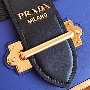Forubags Prada Cahier Leather Bag Sea Blue/ Black - 1BD045 – 19x14×9 cm - 4