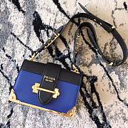 Forubags Prada Cahier Leather Bag Sea Blue/ Black - 1BD045 – 19x14×9 cm - 6