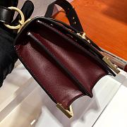 Forubags Prada Cahier Leather Bag Currant Red/ Black - 1BD045 – 19x14×9 cm - 2