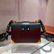 Forubags Prada Cahier Leather Bag Currant Red/ Black - 1BD045 – 19x14×9 cm - 3