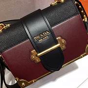 Forubags Prada Cahier Leather Bag Currant Red/ Black - 1BD045 – 19x14×9 cm - 4