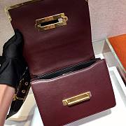 Forubags Prada Cahier Leather Bag Currant Red/ Black - 1BD045 – 19x14×9 cm - 5