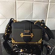 Forubags Prada Cahier Leather Dark Grey/ Black - 1BD045 – 20x14×8.5 cm - 1