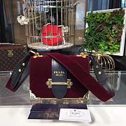 Forubags Prada Cahier Velvet Leather Bordeaux - 1BD045 – 20x14×8.5 cm - 1