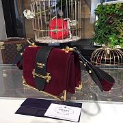 Forubags Prada Cahier Velvet Leather Bordeaux - 1BD045 – 20x14×8.5 cm - 3