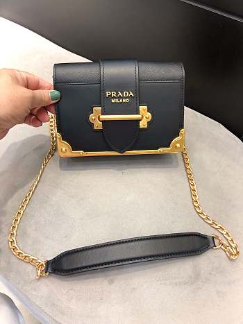 Forubags Prada Cahier Leather Mini Black - 1BH018 – 18x11.5×4 cm