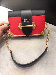 Forubags Prada Cahier Leather Mini Red/ Black - 1BH018 – 18x11.5×4 cm - 1