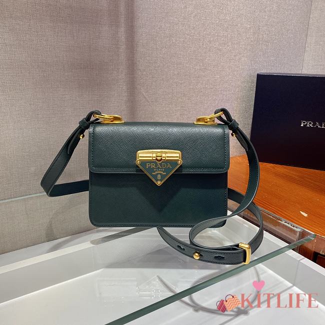 Forubags Prada Saffiano Leather Prada Symbole Bag Dark Green - 1BD270 – 20x14x7 cm - 1