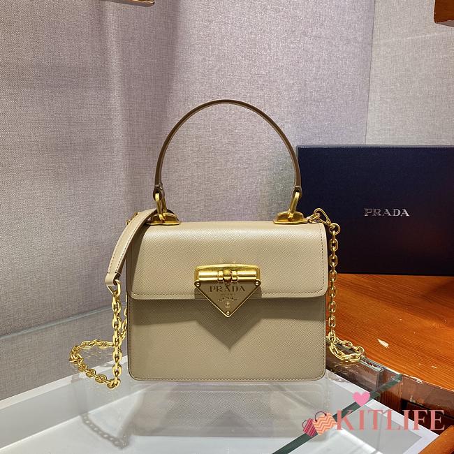 Forubags Prada Saffiano Leather Prada Symbole HandBag Cameo Beige - 1BD021 – 20x17x8.5 cm - 1