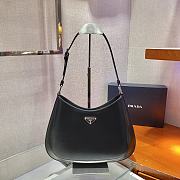 Forubags Prada Cleo Brushed Leather Shoulder Bag Black - 1BC156 – 30x18.5x4 cm - 1