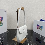 Forubags Prada Cleo Brushed Leather Shoulder Bag With Flap White - 1BD311 – 23x18x2.5 cm - 5
