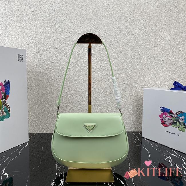 Forubags Prada Cleo Brushed Leather Shoulder Bag With Flap Mint - 1BD311 – 23x18x2.5 cm - 1