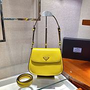 Forubags Prada Cleo Brushed Leather Shoulder Bag With Flap Yellow - 1BD303 – 24x19x6 cm - 1