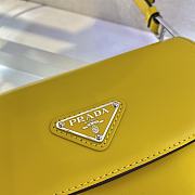 Forubags Prada Cleo Brushed Leather Shoulder Bag With Flap Yellow - 1BD303 – 24x19x6 cm - 2
