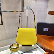 Forubags Prada Cleo Brushed Leather Shoulder Bag With Flap Yellow - 1BD303 – 24x19x6 cm - 6
