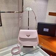 Forubags Prada Cleo Brushed Leather Shoulder Bag With Flap Pink - 1BD303 – 24x19x6 cm - 1